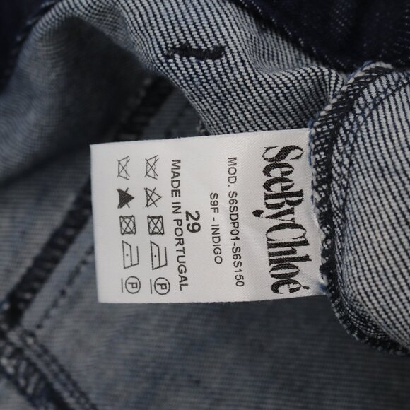 See by Chloe Jeans Women 29 L36 High Rise Boot Cut Embroidered Pockets Braided - Picture 11 of 12